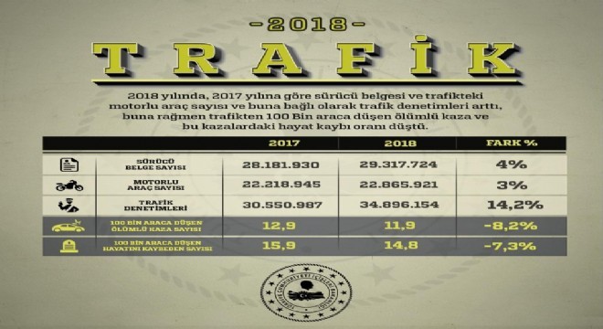  100 bin araca düşen ölümlü kaza oranı azaldı 