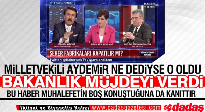 Aydemir ne dediyse o oldu!