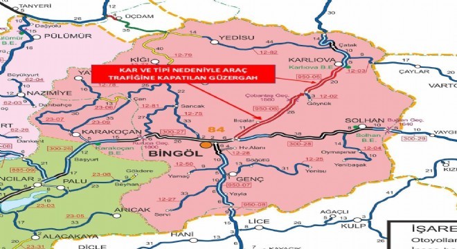 Bingöl-Erzurum yolu araç trafiğine kapatıldı