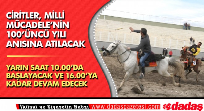 Ciritler Milli Mücadele’nin 100’üncü yılı anısına atılacak