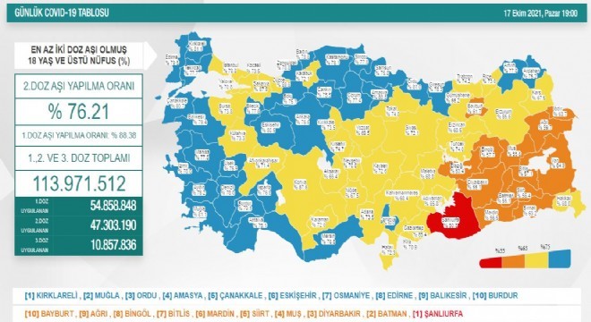 Erzurum 2’inci doz aşı oranı yüzde 65.6’ya ulaştı
