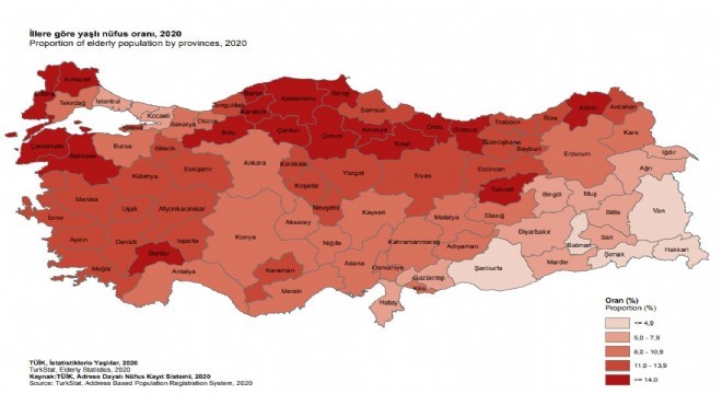 Erzurum Yaşlı Nüfus verileri açıklandı