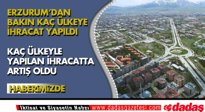 Erzurum dan bakın kaç ülkeye ihracat yapıldı?