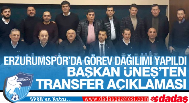 Erzurumspor da görev dağılımı yapıldı