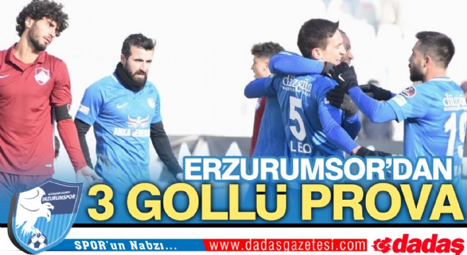 Erzurumspor dan 3 gollü prova