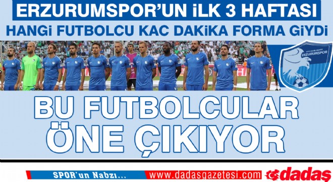 Erzurumspor’un 3 maçlık en’leri
