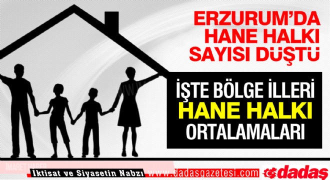 Erzurum’da hane halkı sayısı azaldı