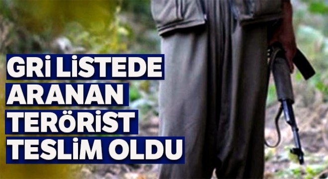 Gri listede aranan terörist teslim oldu