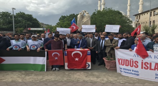 Iğdır da İsrail protestosu