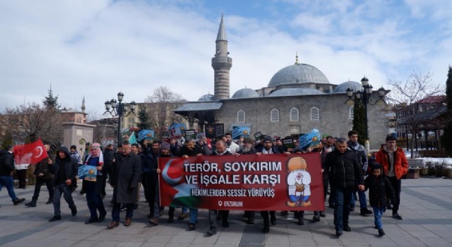 Sağlıkçılardan Filistin e destek yürüyüşü