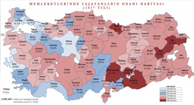 Türkiye’nin yarısından fazlası memleketinde yaşıyor