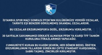 Erzurumspor: ‘Bu cezalar Erzurum’a verilmiştir’