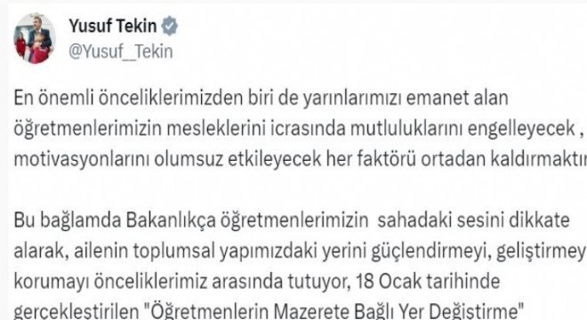 Öğretmenlere ek yer değiştirme hakkı