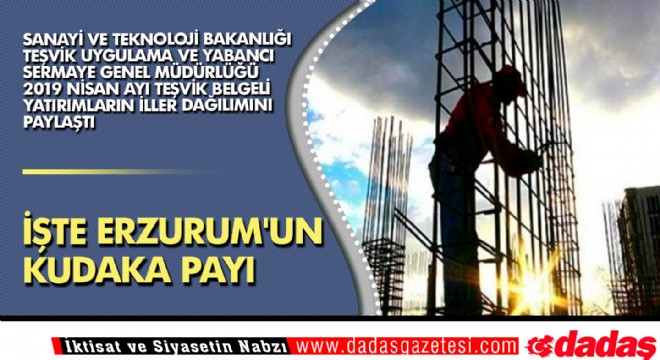 İşte Erzurum un KUDAKA payı