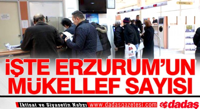 İşte Erzurum un mükellef sayısı